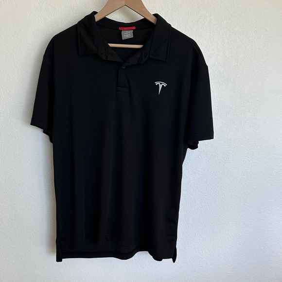 LOT OF TWO! Tesla Classic Black Polo Shirt - Picture 1 of 8